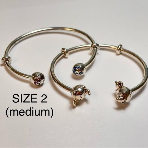 Set of 2 Sterling Silver STAR WARS & DISNEY Bracelets - Picture 1 of 1